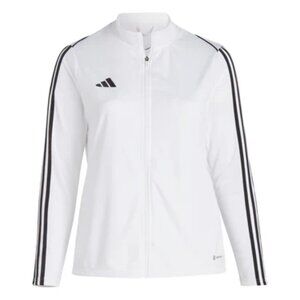 Adidas Women's 3-Stripe Regular Knit Athletic Jacket White Track Top Jackets S